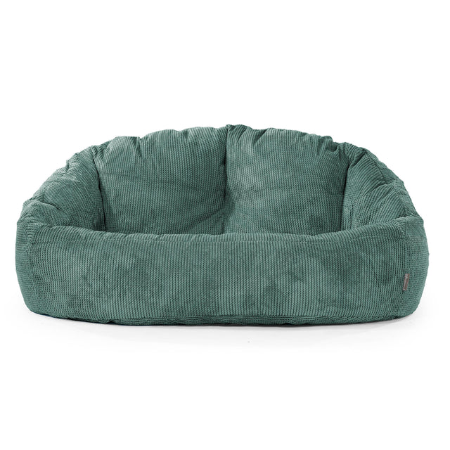 Pouf Canapé Bubble - Velours Côtelé Gaufré Vert Mousse 01