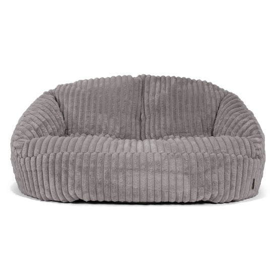 Pouf Canapé Bubble - Velours Côtelé Ultra Pelucheux Gris 01