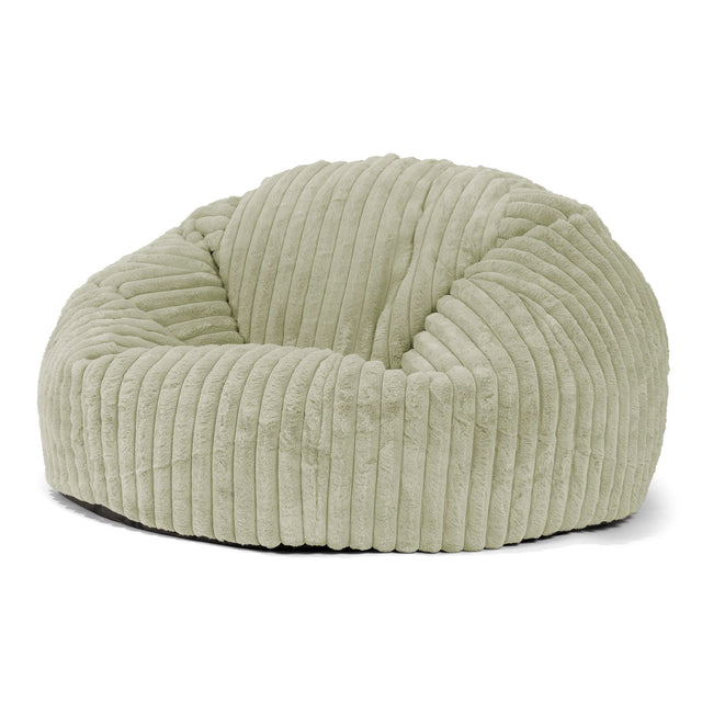 Pouf Canapé Classique - Velours Côtelé Ultra Pelucheux Vert Sauge 01