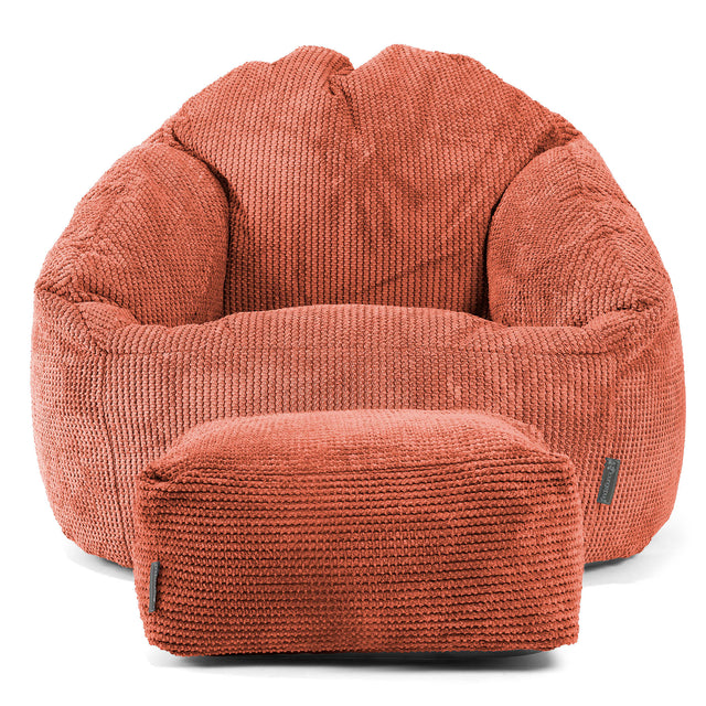 Pouf Chaise Bubble - Velours Côtelé Gaufré Citrouille 02