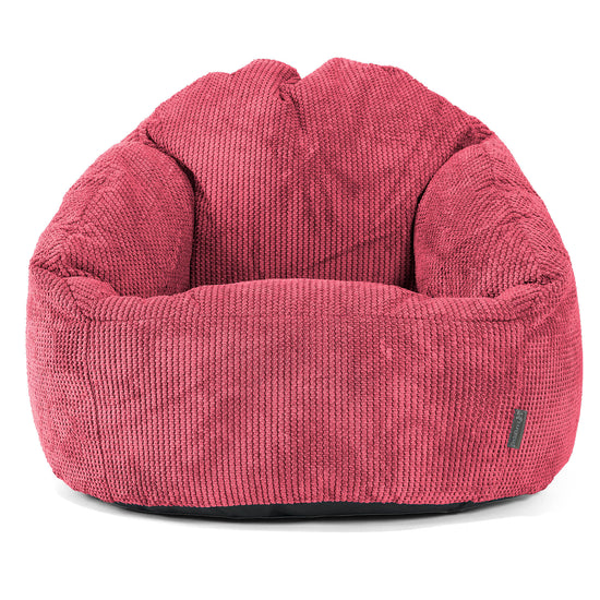 Pouf Chaise Bubble - Velours Côtelé Gaufré Rouge pastel 01