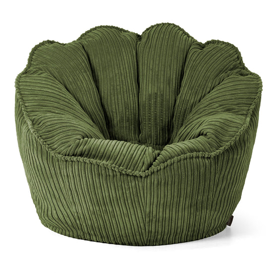 Pouf Fauteuil Natalia Sacco - Côtelé Vert Forêt 01