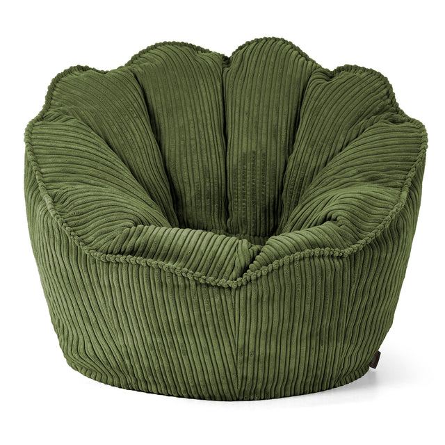 Pouf Fauteuil Natalia Sacco - Côtelé Vert Forêt 01
