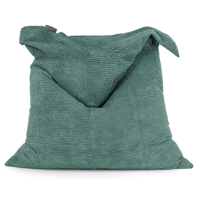 Pouf Géant XXL - Velours Côtelé Gaufré Vert Mousse 01
