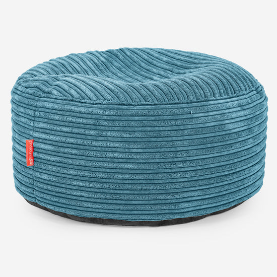 Pouf Ottoman avec Plateau - Côtelé Mer Égée 02