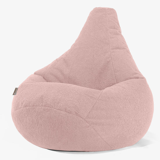 Pouf Poire Gamer - Bouclé Rose 02
