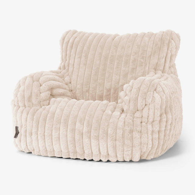 Joséphine Pouf Fauteuil Design Housse de Remplacement - Velours Côtelé Ultra Pelucheux 01