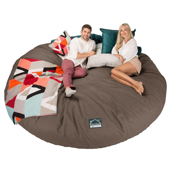 Lounge Pug, CloudSac 5000 XXXXXL, Canapé Pouf Titanesque à Mémoire de Forme, Gros Pouf Sofa, Interalli Laine Biscuit