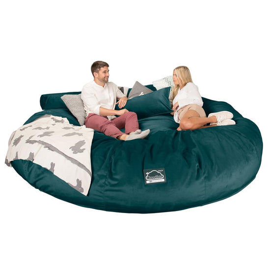 Lounge Pug, CloudSac 5000 XXXXXL, Canapé Pouf Titanesque à Mémoire de Forme, Gros Pouf Sofa, Velours Mer Égéé