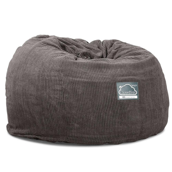 Lounge Pug, CloudSac 510 XL, Grand Pouf à Mémoire de Forme, Canapé, Velours Côtelé Gaufré Anthracite