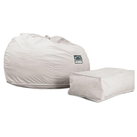 Lounge Pug, CloudSac 510 XL, Grand Pouf à Mémoire de Forme, Canapé, Velours Argent