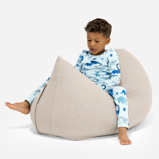 Grand Pouf pour Enfants 2-6 ans - Coton Élastique Vison 02