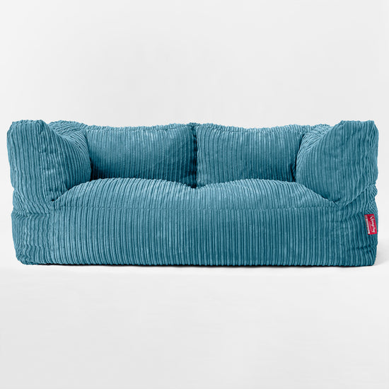 Canapé Pouf Géant Albert pour Enfants 2 places 2-14 ans - Côtelé Mer Égée 03