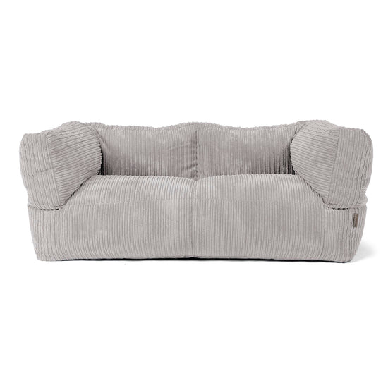 Canapé Pouf Albert 2 places - Côtelé Gris Argent 01