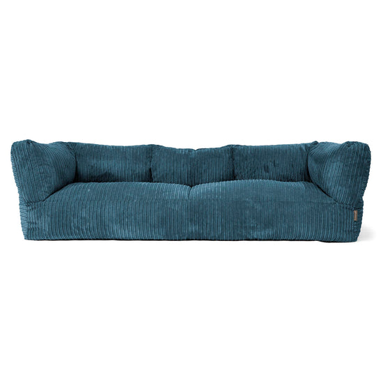 Canapé Pouf Albert 3 places - Côtelé Bleu Marine 01