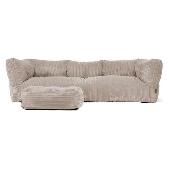 Canapé Pouf Albert 3 places - Côtelé Vison 02