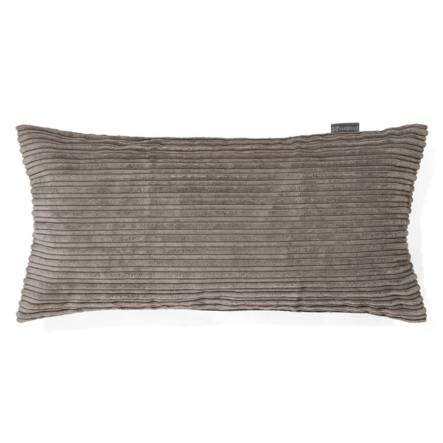 Coussin Rectangulaire Géant 40 x 80cm - Côtelé Anthracite 01