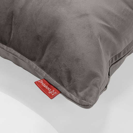Coussin Rectangulaire Géant 40 x 80cm - Velours Anthracite 02