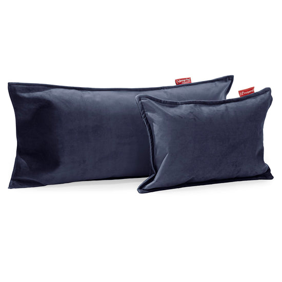Coussin Rectangulaire Géant 40 x 80cm - Velours Bleu Marine 03