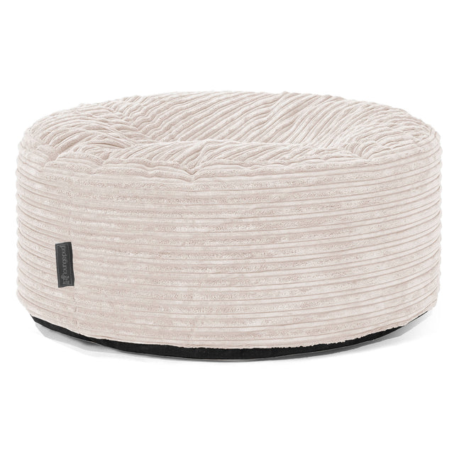Pouf Design Rond - Côtelé Ivoire 01