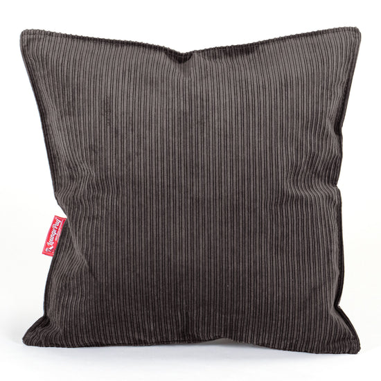 Coussin 47 x 47cm - Côtelé à Fines Rayures Anthracite 01