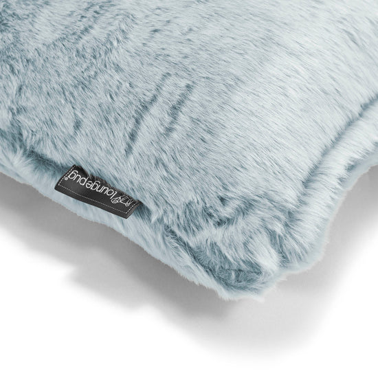 Coussin 47 x 47cm - Fausse Fourrure Lapin Bleu Pastel 03