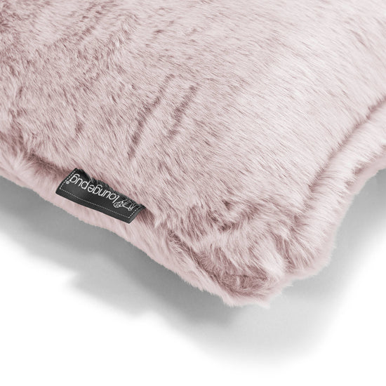 Coussin 47 x 47cm - Fausse Fourrure Lapin Rose Pastel 03