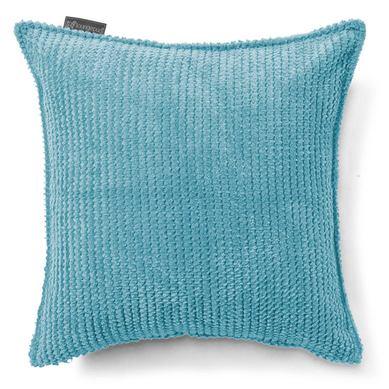Coussin 47 x 47cm - Velours Côtelé Gaufré Mer Égée 01