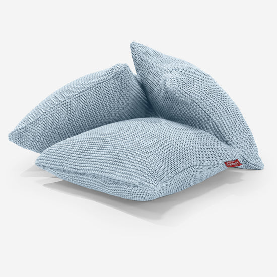 Coussin 47 x 47cm - 100% Coton Ellos Bleu Brumeux 03