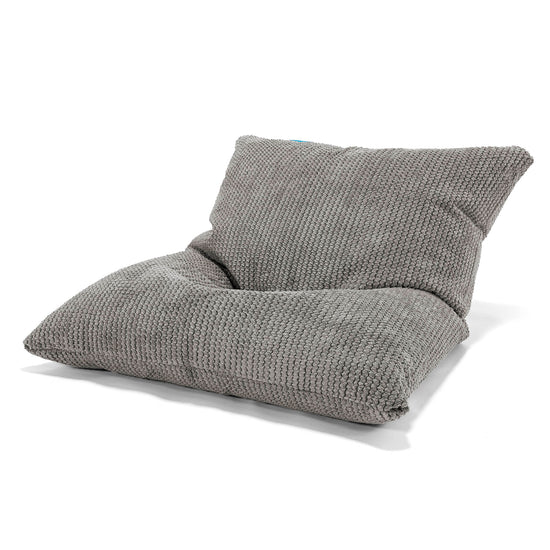 Coussin Pouf Enfant - Velours Côtelé Gaufré Anthracite 01