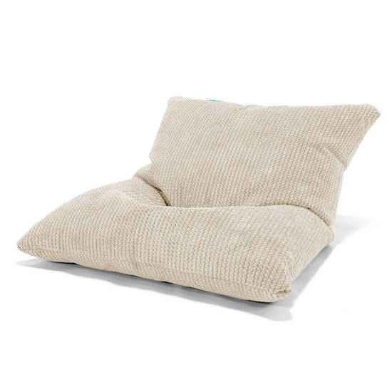 Coussin Pouf Enfant - Velours Côtelé Gaufré Crème 01