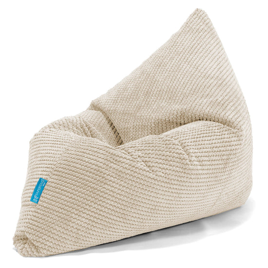 Coussin Pouf Enfant - Velours Côtelé Gaufré Crème 03