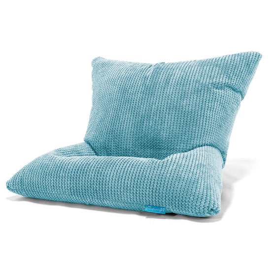 Coussin Pouf Enfant - Velours Côtelé Gaufré Mer Égée 04