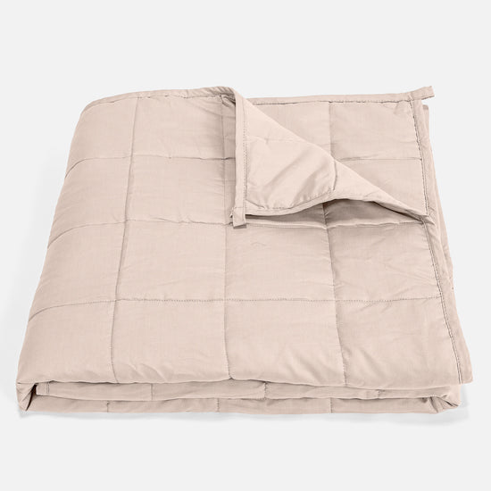 Couverture Lestée pour Adultes - Coton Crème / Vison 01