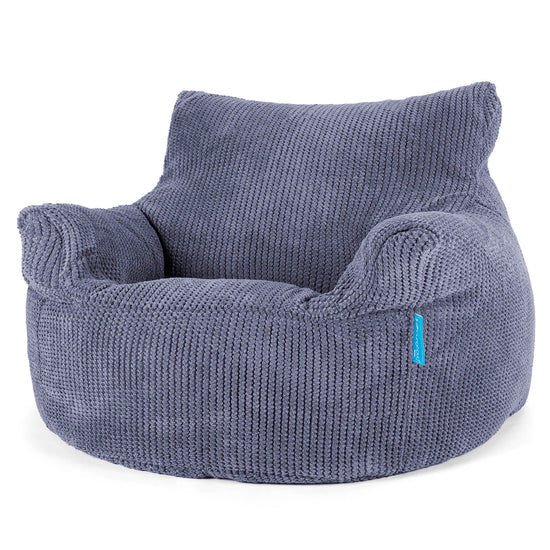 Fauteuil Pouf Enfant 3-8 ans - Velours Côtelé Gaufré Violet 01