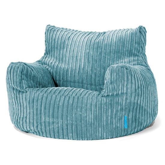 Fauteuil Pouf Enfant 3-8 ans - Côtelé Mer égée 01