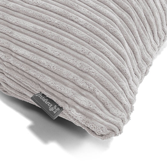 Grand Housse de Coussin 70 x 70cm - Côtelé Gris Argent 03