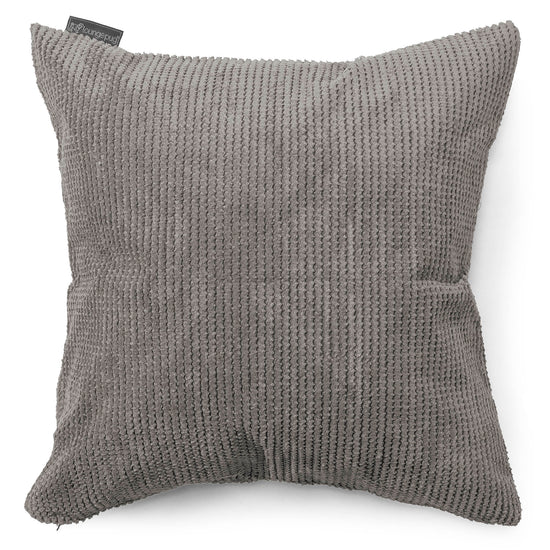 Grand Coussin 70 x 70cm - Velours Côtelé Gaufré Anthracite 01