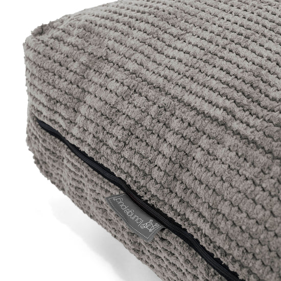 Grand Coussin de Sol - Velours Côtelé Gaufré Anthracite 02