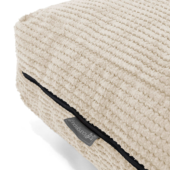 Grand Coussin de Sol - Velours Côtelé Gaufré Crème 02