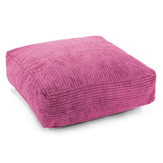 Grand Coussin de Sol - Velours Côtelé Gaufré Rose 01
