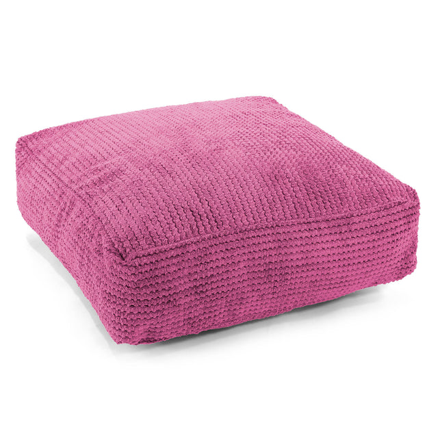 Grand Coussin de Sol - Velours Côtelé Gaufré Rose 01