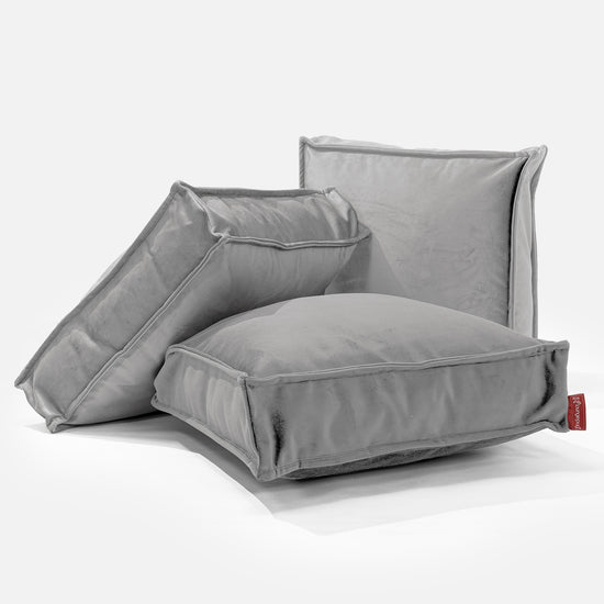 Grand Coussin de Sol - Velours Argent 03