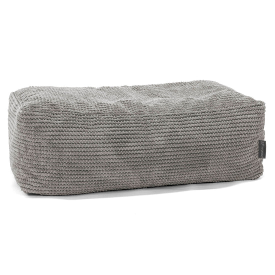 Gros Pouf Repose Pied - Velours Côtelé Gaufré Anthracite 01