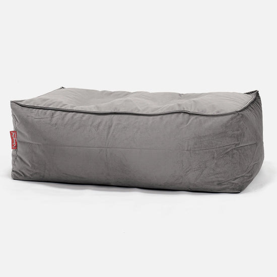 CloudSac 100 Repose-pieds à Mémoire de Forme - Velours Argent 01