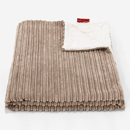 Plaid / Couverture Sherpa - Côtelé Sable 01