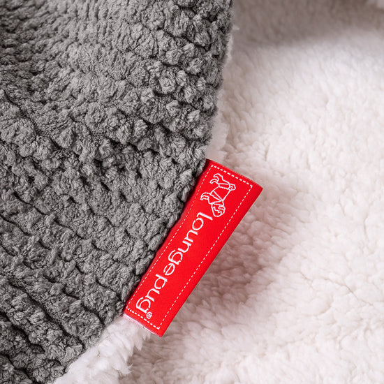 Plaid / Couverture Sherpa - Velours Côtelé Gaufré Anthracite 04