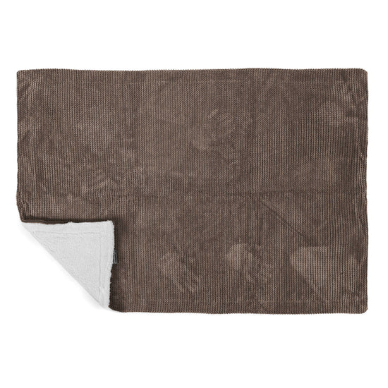 Plaid / Couverture Sherpa - Velours Côtelé Gaufré Chocolat 03