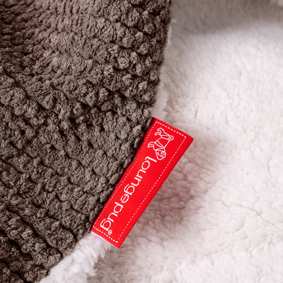 Plaid / Couverture Sherpa - Velours Côtelé Gaufré Chocolat 04