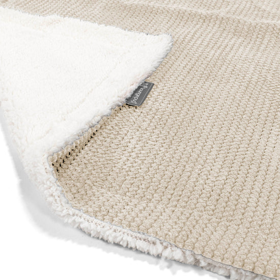 Plaid / Couverture Sherpa - Velours Côtelé Gaufré Crème 02